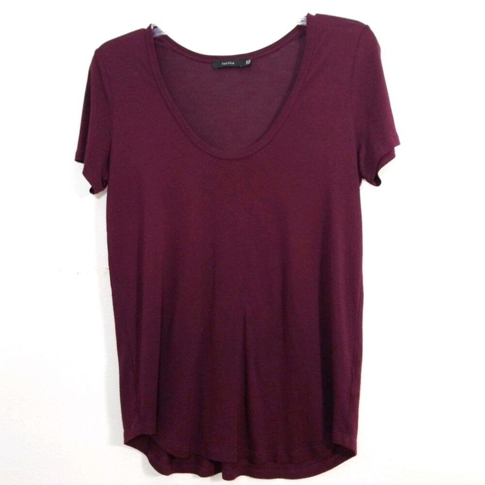 Talula plum super soft perfect scoop neck tee XXS